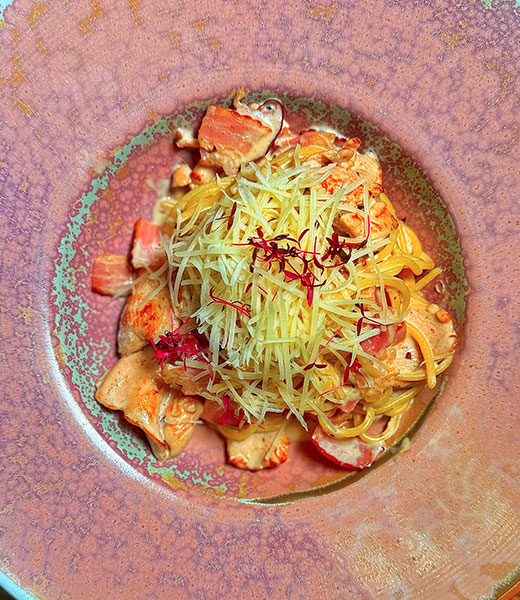 Спагетти с цыпленком и беконом